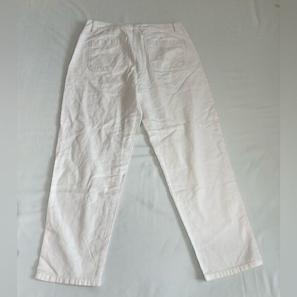 Eileen Fisher White High Rise Cropped Pants Tapered Hemp Cotton New Size 10P - Picture 6 of 14